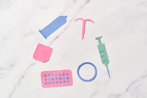 Preview: Set of contraceptive methods, sex education concept.