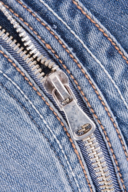 Preview: Zipper on denim blue jeans