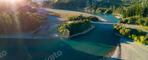 Preview: Bridges over Rakaia river, Rakaia Gorge, New Zealand, South Isla