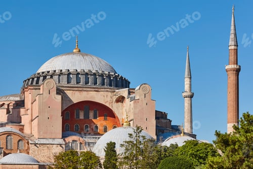 Preview: Sophia mosque. Istanbul building landmark. Ancient byzantine temple. Turkey