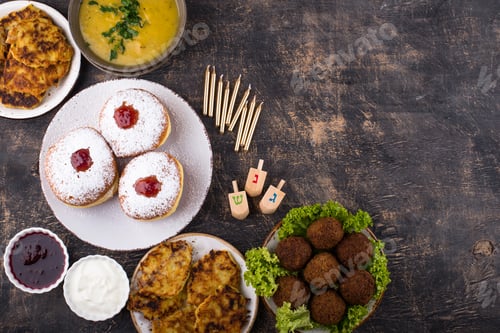 Preview: Traditional Jewish holiday Hanukkah food.