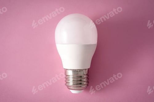 Preview: Light bulb on pink background