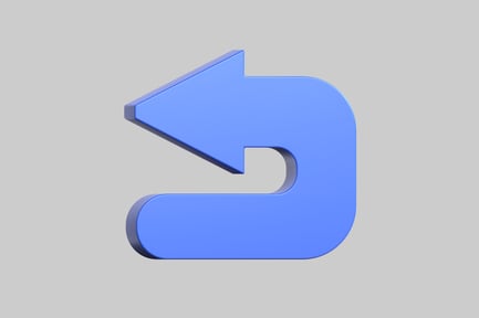 Preview: Blue undo arrow icon