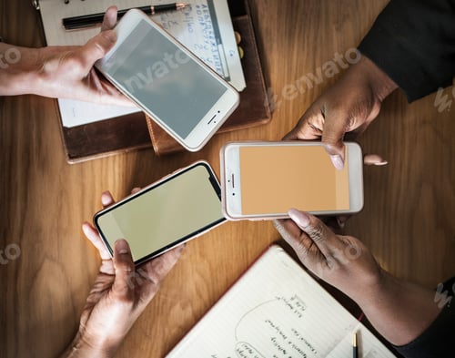 Preview: Business people using their phones