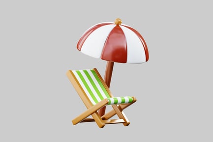 Preview: Beach chair and umbrella