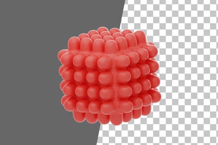 Preview: Red Soft Body Abstract Rectangle Shape 3D Icon
