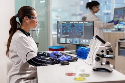 Preview: Medical researcher working to develop a new vaccine in modern laboratory