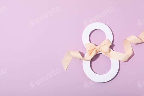 Preview: Paper figure eight with beautiful satin ribbon