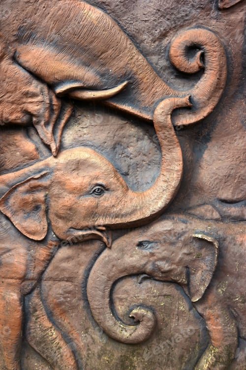 Preview: Elephant Wall Carving