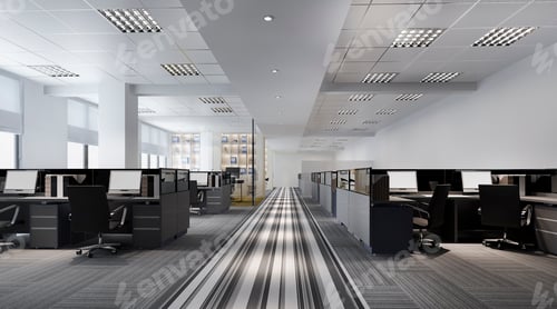 Preview: 3d rendering business meeting and working room on office building