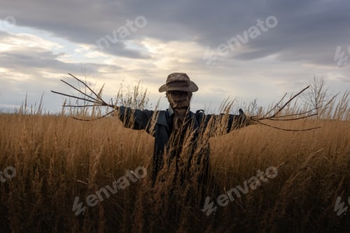 Preview: Scary scarecrow in a hat