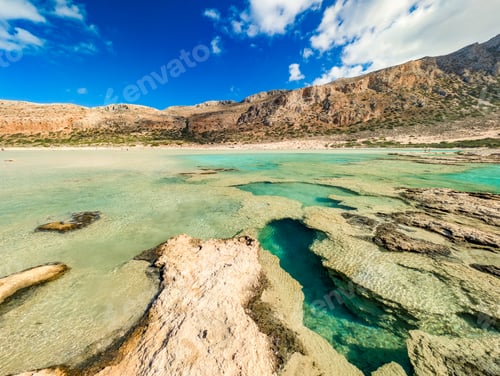 Preview: Amazing drone view of Balos Lagoon and white sandy beach, Crete, Greece