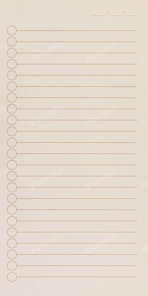 Preview: Lined Paper Sheet with Checkmarks on Textured Background for Planning and Notes