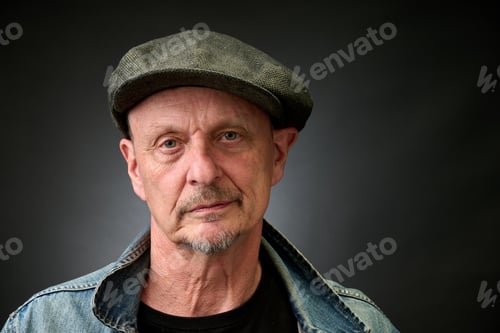Preview: Portrait of a senior man in a vintage Harcourt style lighting