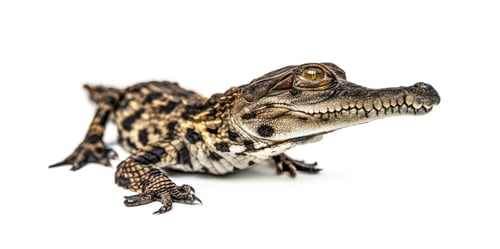 Preview: Young West African slender-snouted crocodile, Mecistops cataphra