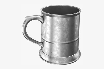 Preview: Ridged Metallic Mug with Curved Handle