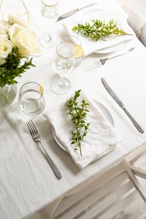 Preview: beautiful table setting for romantic dinner for two