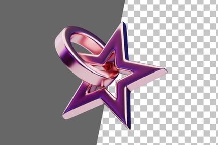 Preview: Chromatic Abstract Rose Gold Star Ring 3D Icon
