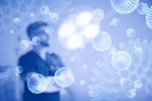 Preview: Abstract Background Coronavirus Concept In Medical Clinic, Hospital Coronavirus Danger. Staged