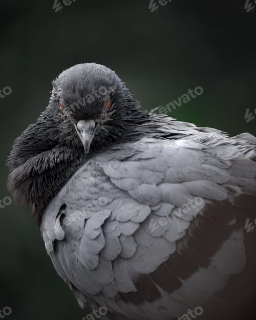 Preview: Closeup image of a Feral pigeon with a blurred background