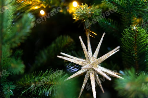 Preview: Beautiful Christmas tree toy on a Christmas tree, home decor, star