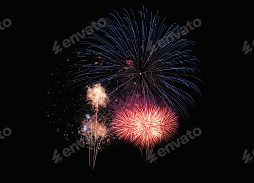 Preview: Abstract festive colorful fireworks explosion