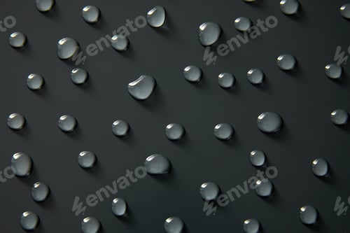 Preview: Abstract water drops on grey background, macro, Bubbles close up