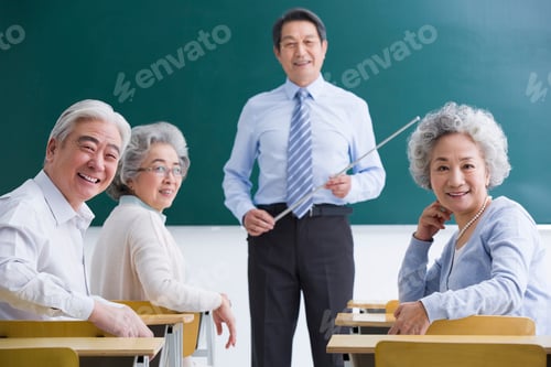 Preview: Senior adults having class at school