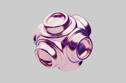 Vista previa: Esfera conectora geométrica en oro rosa