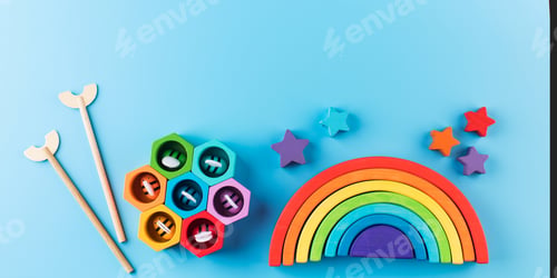 Preview: Eco-friendly colored wooden educational toys according to the Montessori method