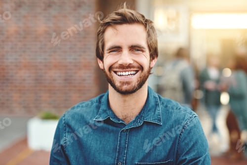 Preview: Im ready for my future. Portrait of a happy young man standing outdoors on campus.