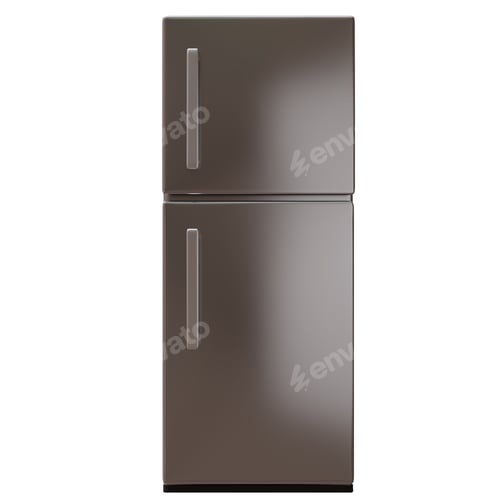 Preview: Sleek Grey Refrigerator Isolated on White Background