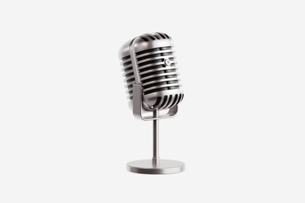 Preview: 3D Illustration of a Silver Vintage Microphone
