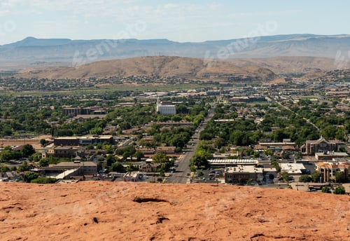 Preview: Beautiful aerial shot of the buildings in St. George, Utah