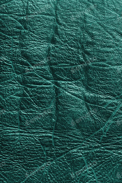 Preview: Detailed Texture Background Of Turquoise Colored Wrinkled Metallic Leather With Natural Creases