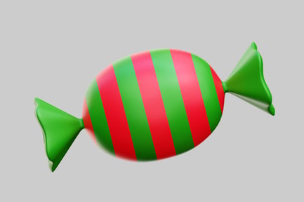 Preview: Bright Striped Candy Red And Green