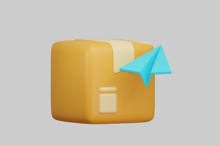 Preview: Shipping package with paper airplane