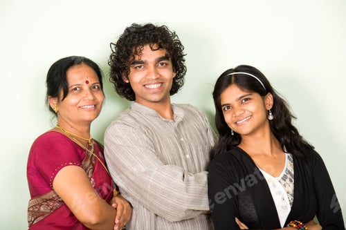 Preview: Portrait of happy Indian family