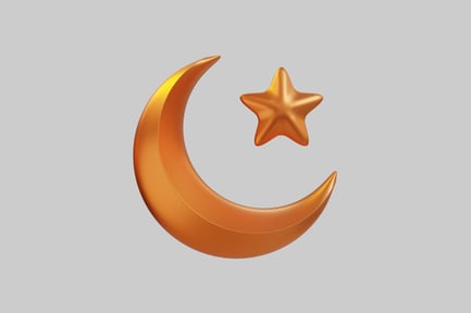 Vista previa: Luna creciente brillante y estrella