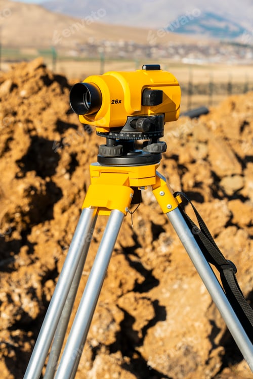 Preview: Surveyors equipment theodolite or total positioning station