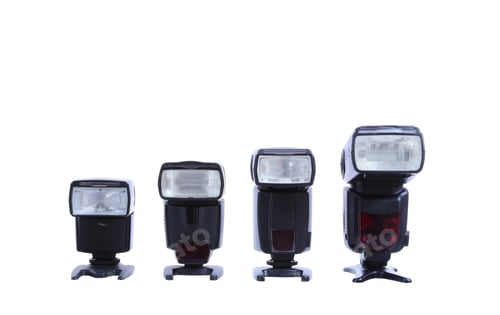 Preview: Photo camera flashes isolated on white