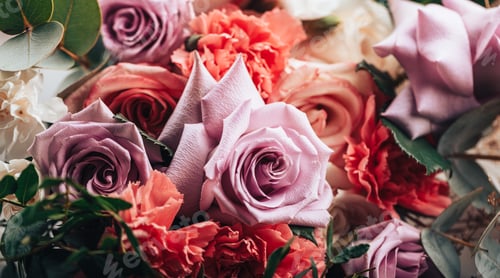 Preview: Big mix bouquet of different flowers close up