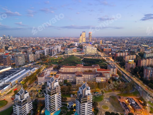 Preview: Milan, Italy Cityscape from Above
