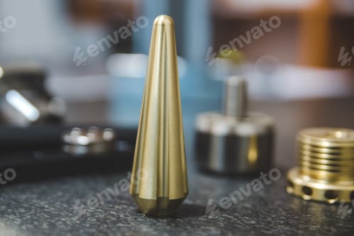 Preview: Closeup shot of different metal details in the factory