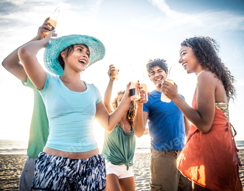 Preview: Friends partying on the beach