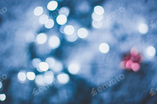 Preview: Christmas decorations and lights, bokeh background