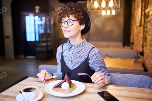 Preview: Girl having dessert