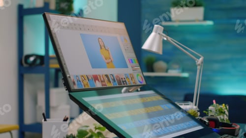 Preview: Nobody in photography studio with retouching app