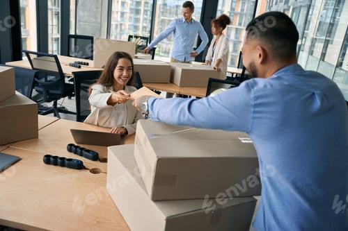 Preview: Group of corporate employees involved in office move