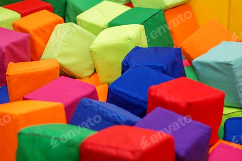 Preview: Bright soft foam cubes in indoor play zone
